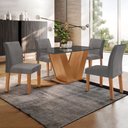 Conjunto Sala de Jantar Yescasa Espanha Mesa Tampo de Vidro 4 Cadeiras