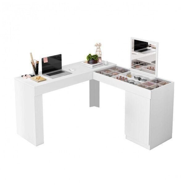 Mesa de Escritório Escrivaninha de Canto Penteadeira Belaflex Star 1 Porta