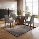 Conjunto Sala de Jantar Yescasa Espanha Mesa Tampo de Vidro 4 Cadeiras