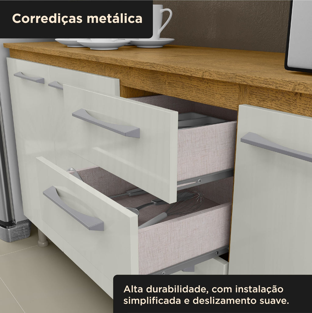 Yescasa Cozinha Compacta 4 Peças Lara com Balcão