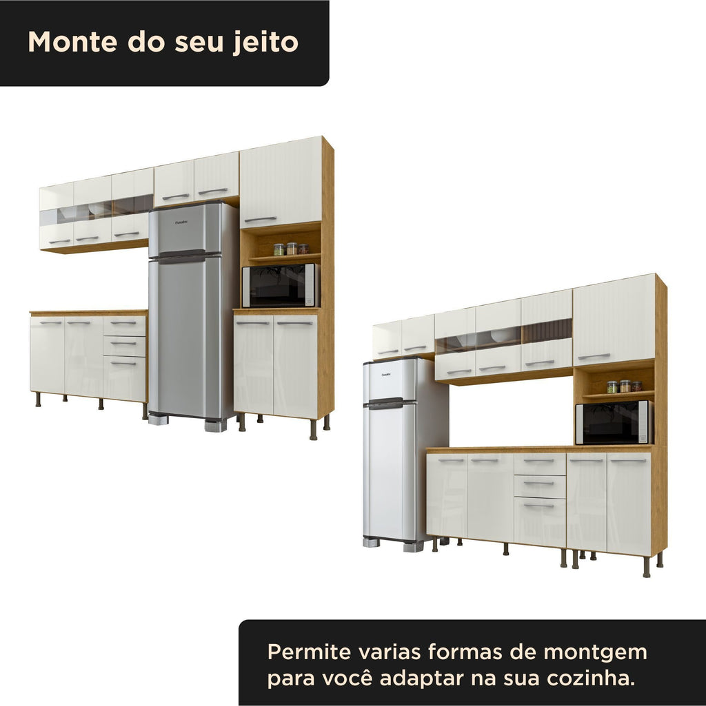 Yescasa Cozinha Compacta 4 Peças Lara com Balcão