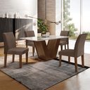Conjunto Sala de Jantar Yescasa Espanha Mesa Tampo de Vidro 4 Cadeiras