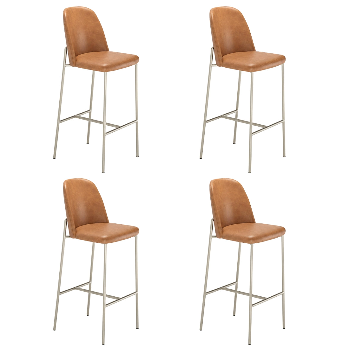 Conjunto de 4 Banquetas Altas de Aço Estofada Lucille