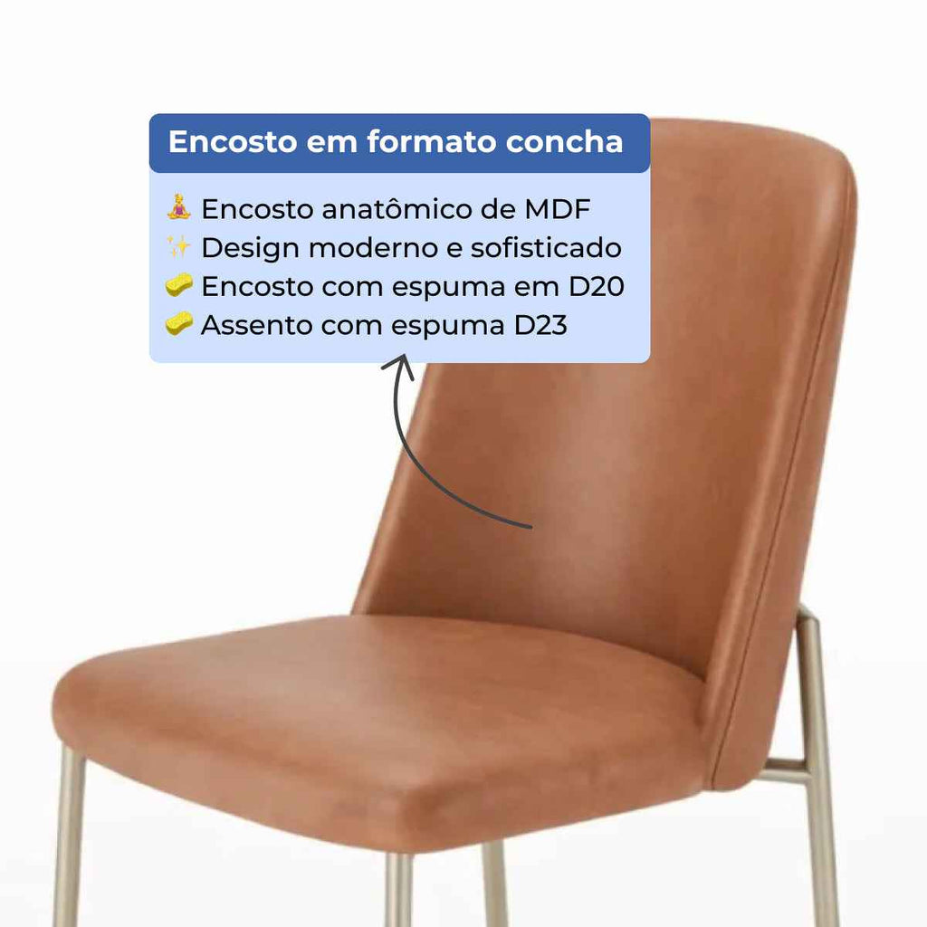 Conjunto de 2 Banquetas Altas de Aço Estofada Lucille