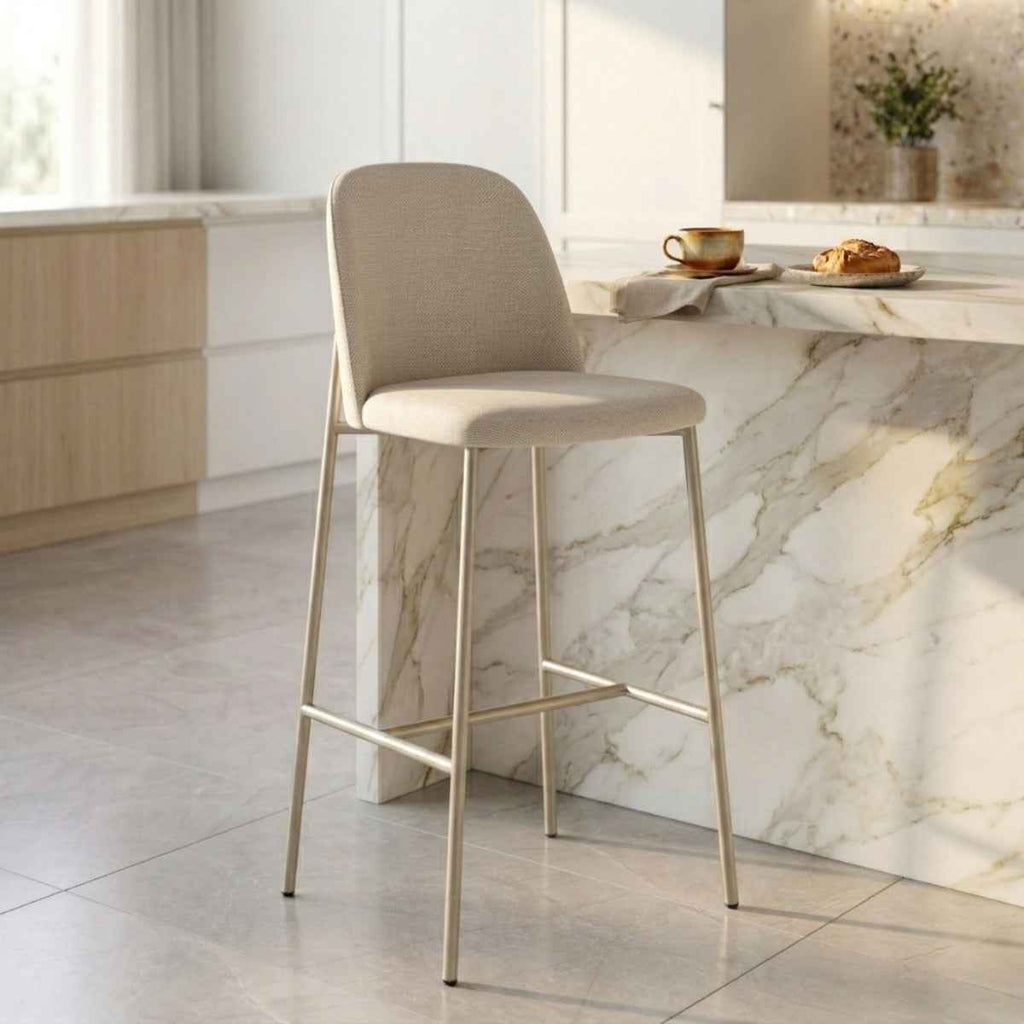 Conjunto de 2 Banquetas Altas de Aço Estofada Lucille