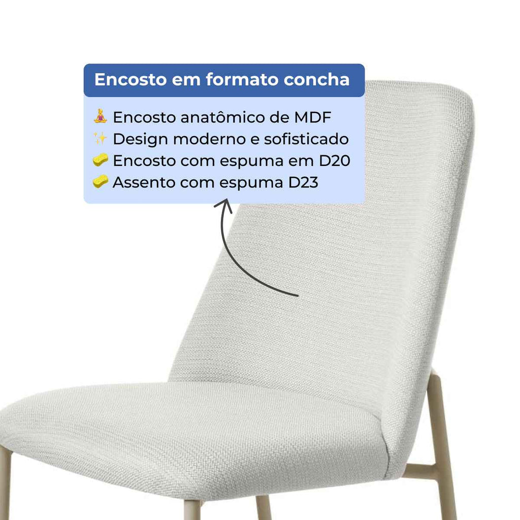 Conjunto de 6 Banquetas Altas de Aço Estofada Lucille