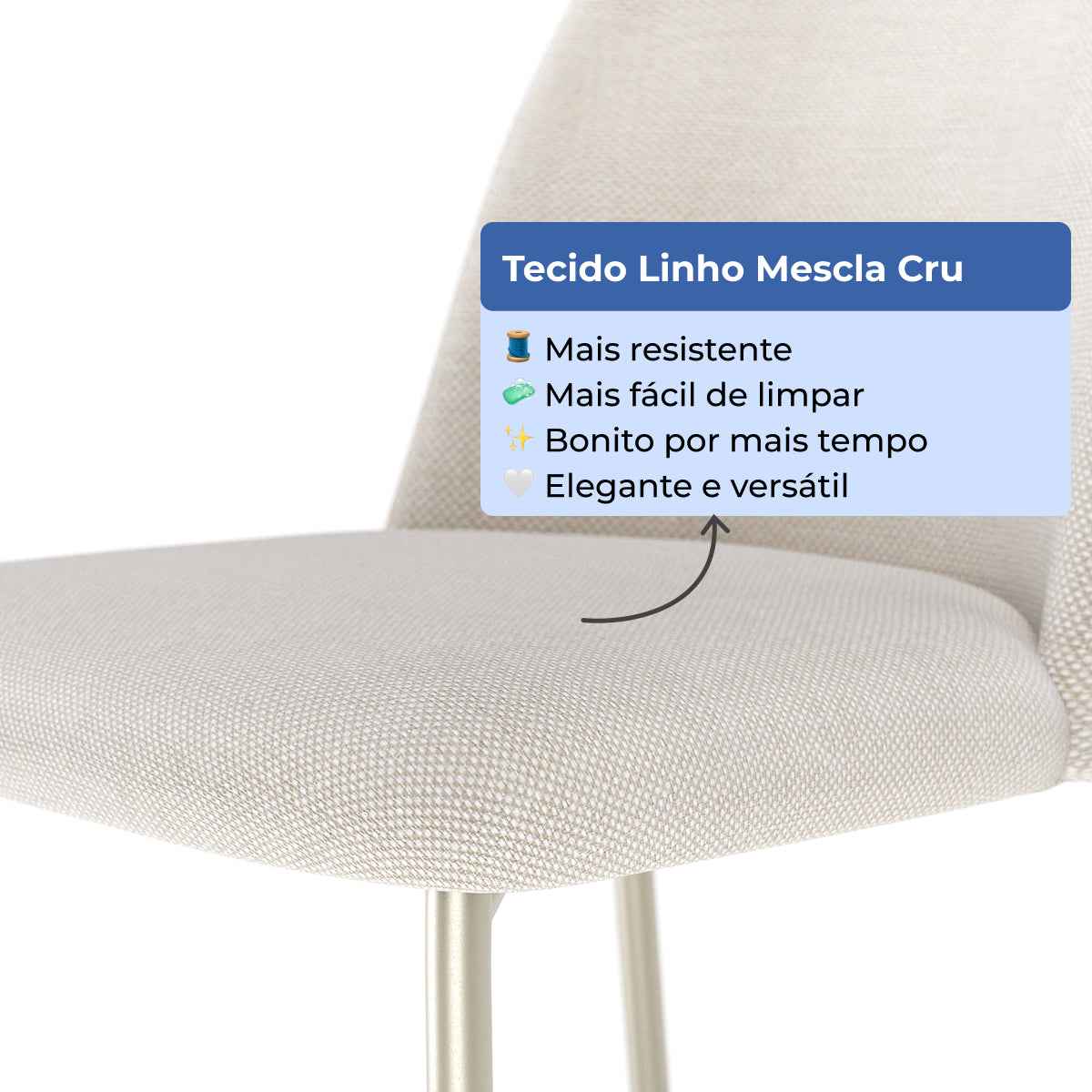 Conjunto de 2 Banquetas Altas de Aço Estofada Lucille