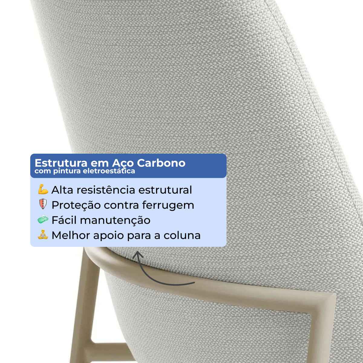 Conjunto de 6 Banquetas Altas de Aço Estofada Lucille