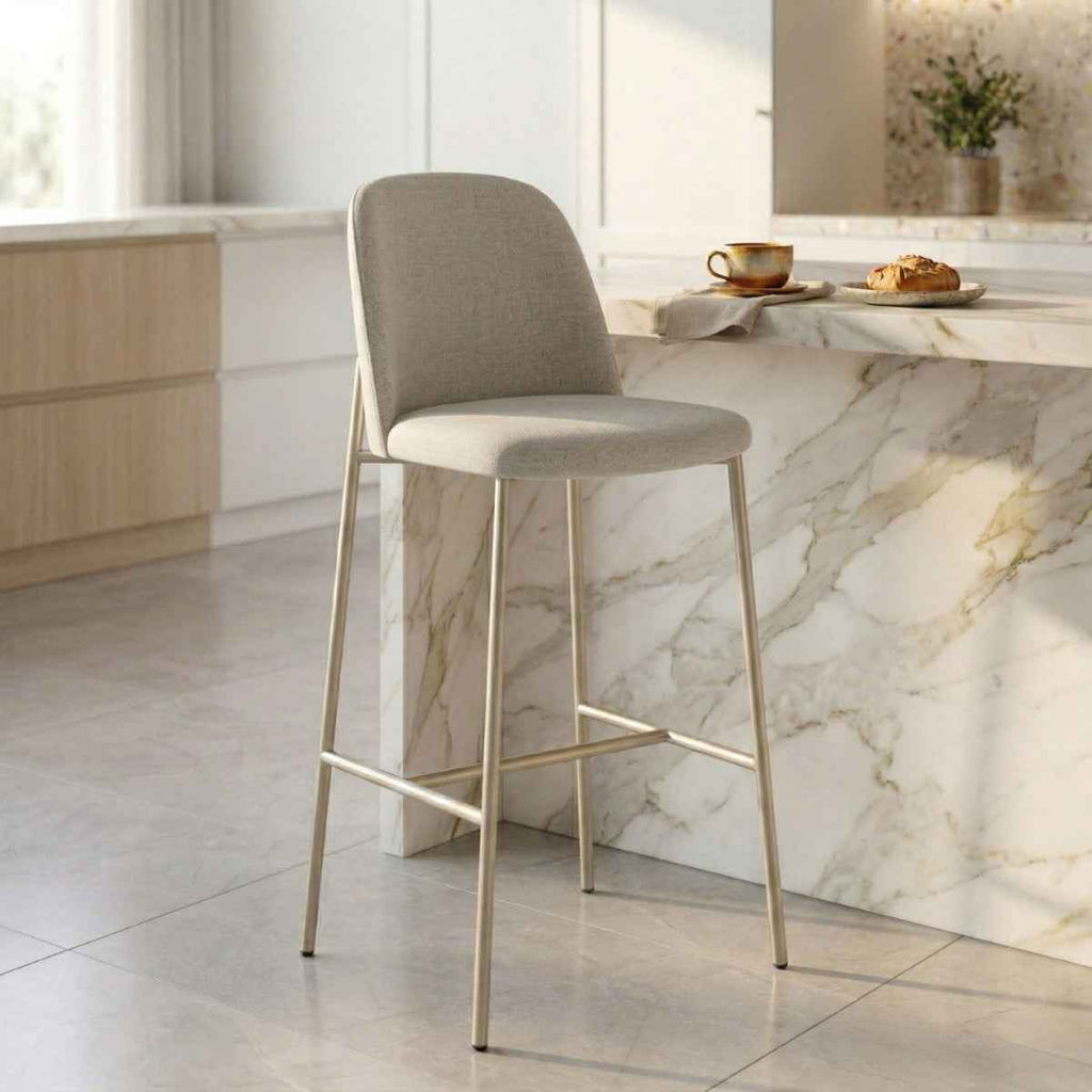 Conjunto de 2 Banquetas Altas de Aço Estofada Lucille