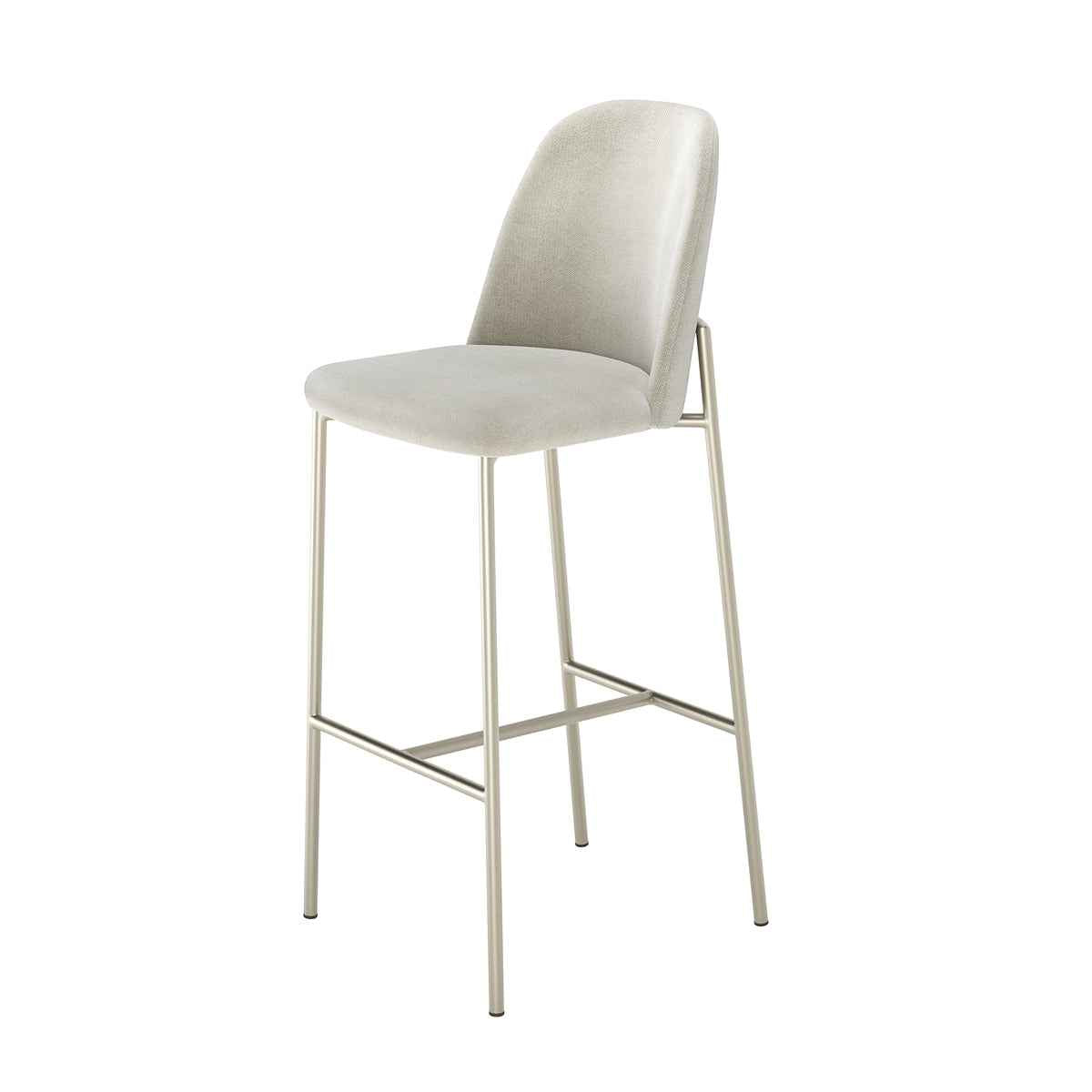 Conjunto de 4 Banquetas Altas de Aço Estofada Lucille