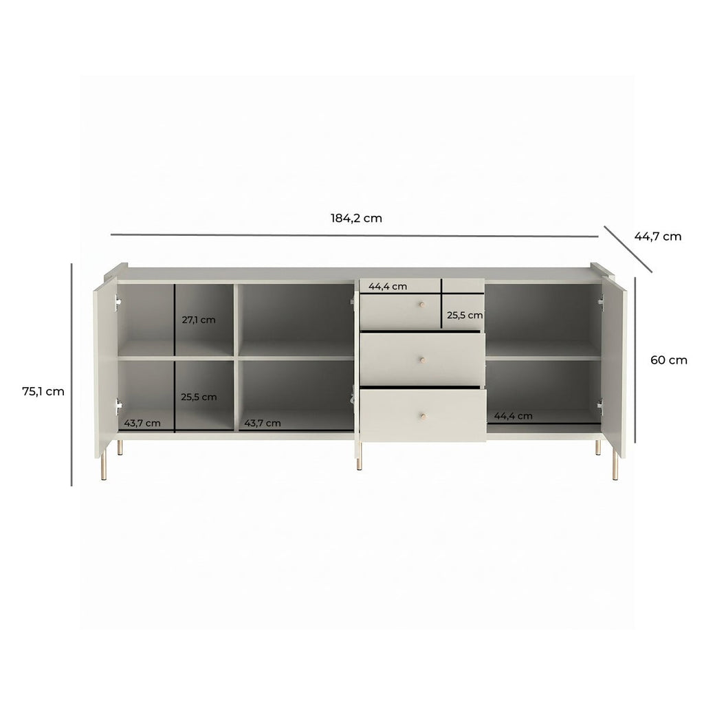 Buffet 3 Portas 3 Gavetas Jasper 185cm
