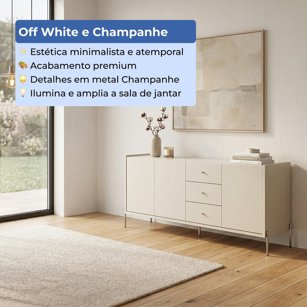 Buffet 3 Portas 3 Gavetas Jasper 185cm
