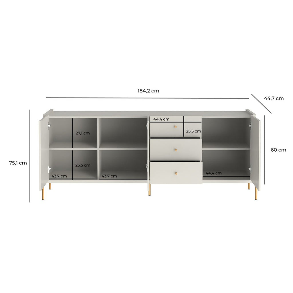 Buffet 3 Portas 3 Gavetas Jasper 185cm