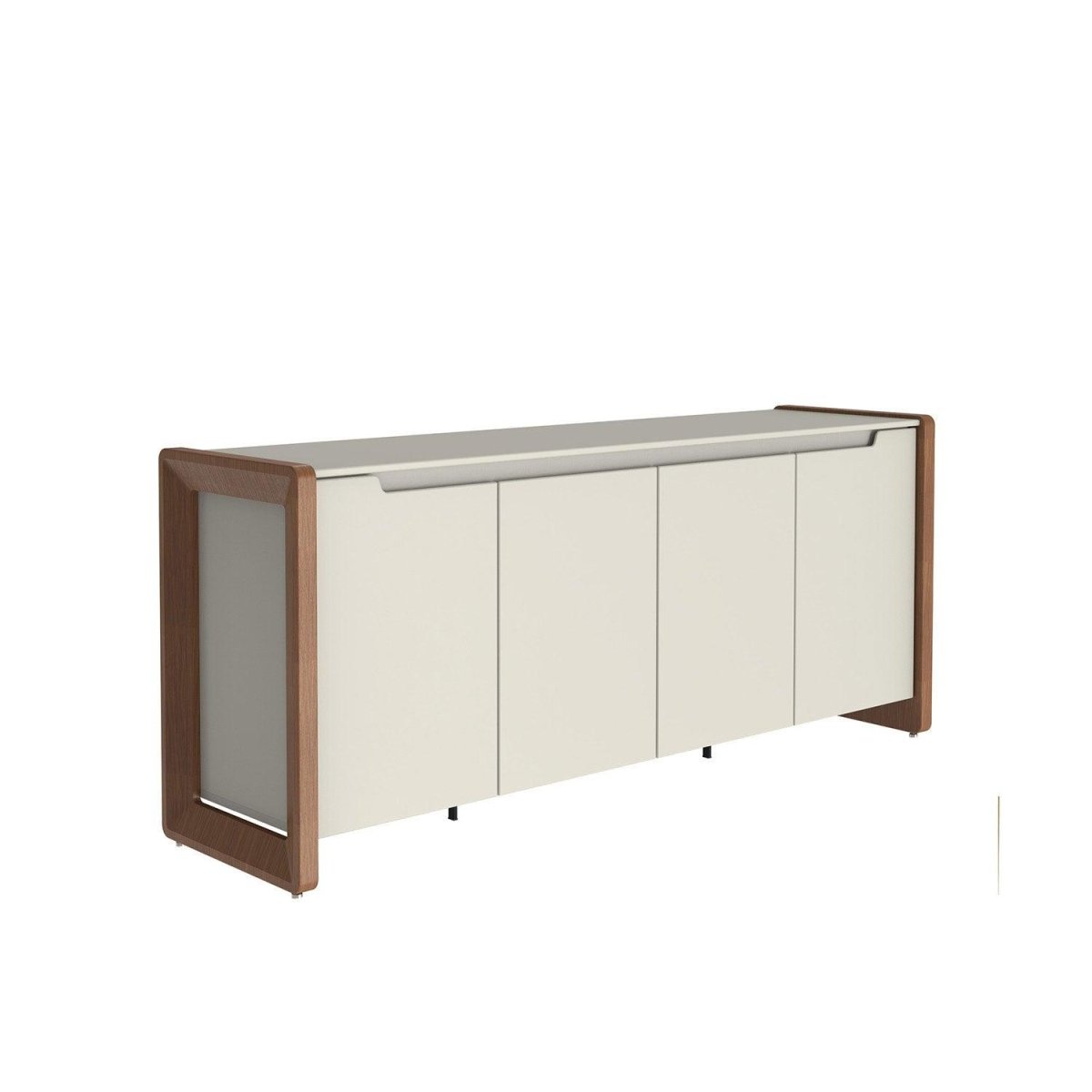 Buffet 4 Portas 2 Gavetas Bristol 189 cm Off-White Fosco com Natural