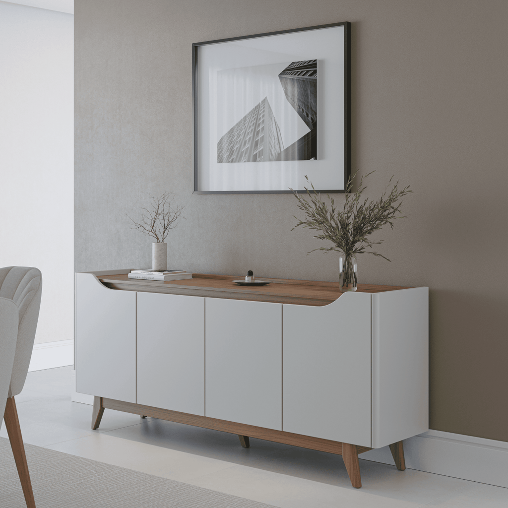Buffet 4 Portas Pulse 180 cm Off-White Fosco com Canella
