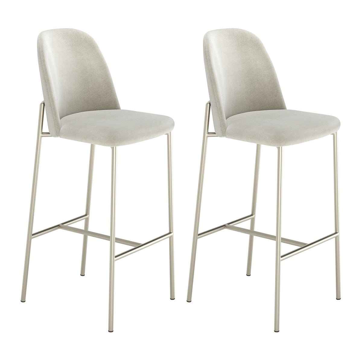 Conjunto de 2 Banquetas Altas de Aço Estofada Lucille