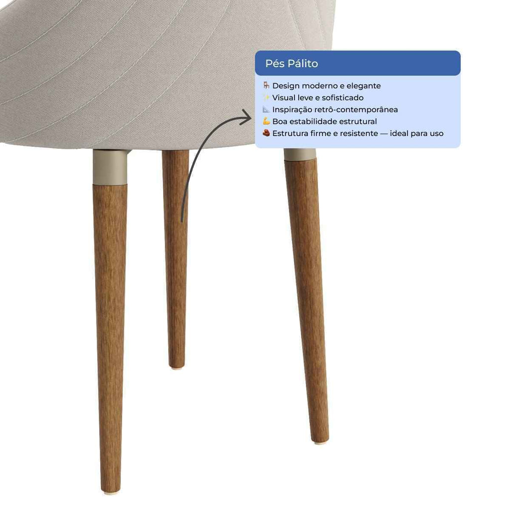 Conjunto de Jantar Mesa Retangular com Vidro Donatella 8 Cadeiras Evelyn