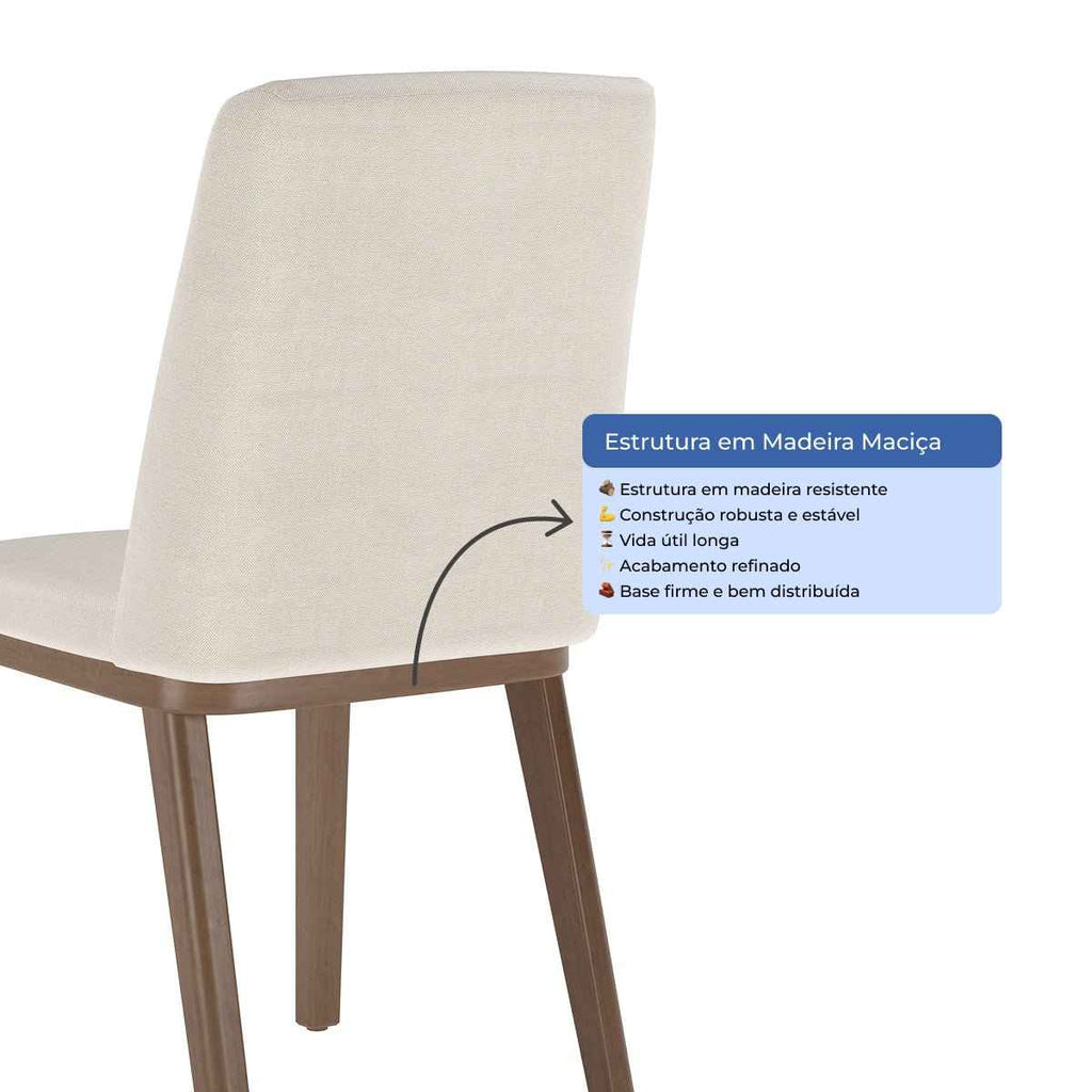 Conjunto de Jantar Mesa Retangular com Vidro Donatella 8 Cadeiras Kalina