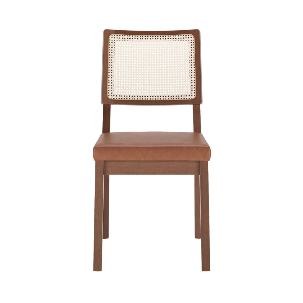 Conjunto de Jantar Mesa Retangular com Vidro Bennett 4 Cadeiras Saga