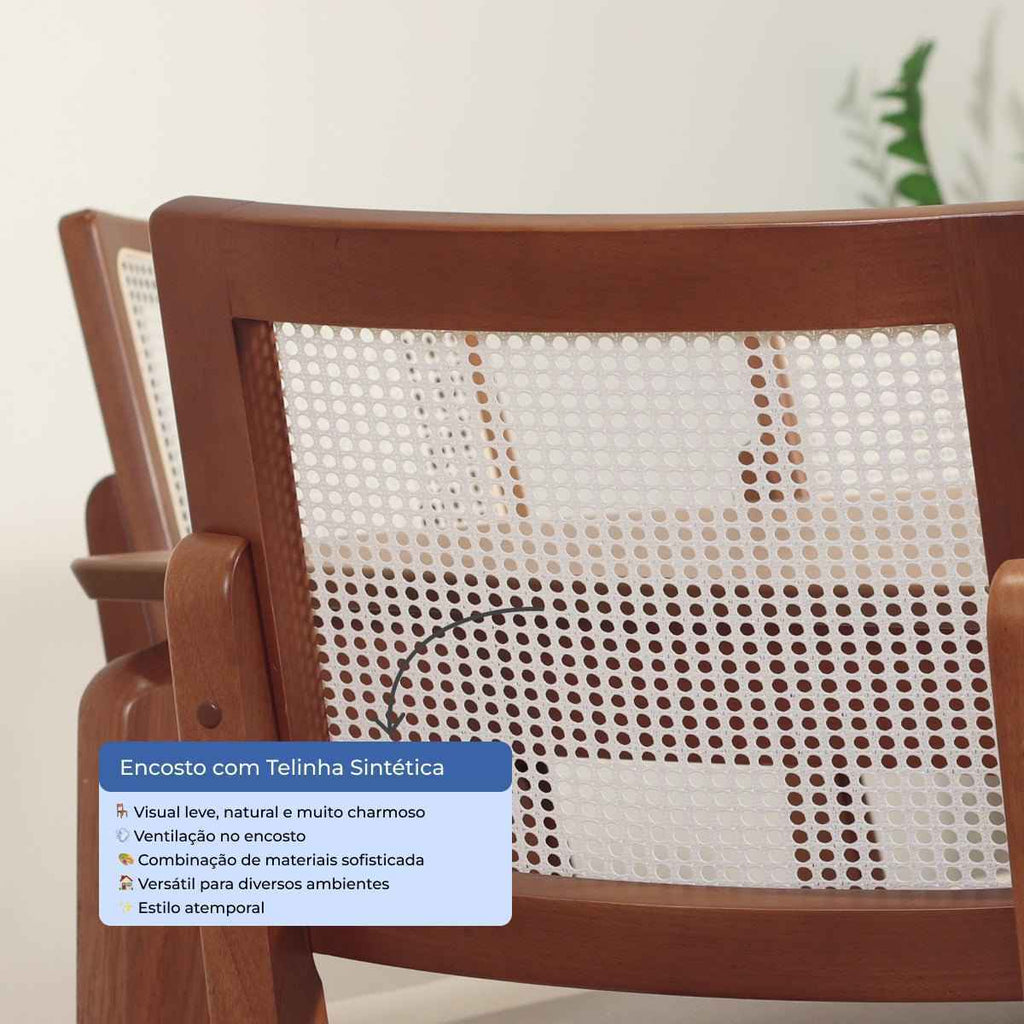 Conjunto de Jantar Mesa Retangular com Vidro Bennett 4 Cadeiras Saga