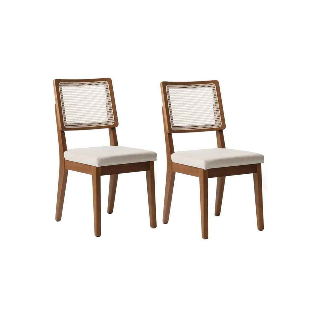 Conjunto de Jantar Mesa Retangular com Vidro Bennett 6 Cadeiras Saga