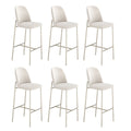 Conjunto de 6 Banquetas Altas de Aço Estofada Lucille