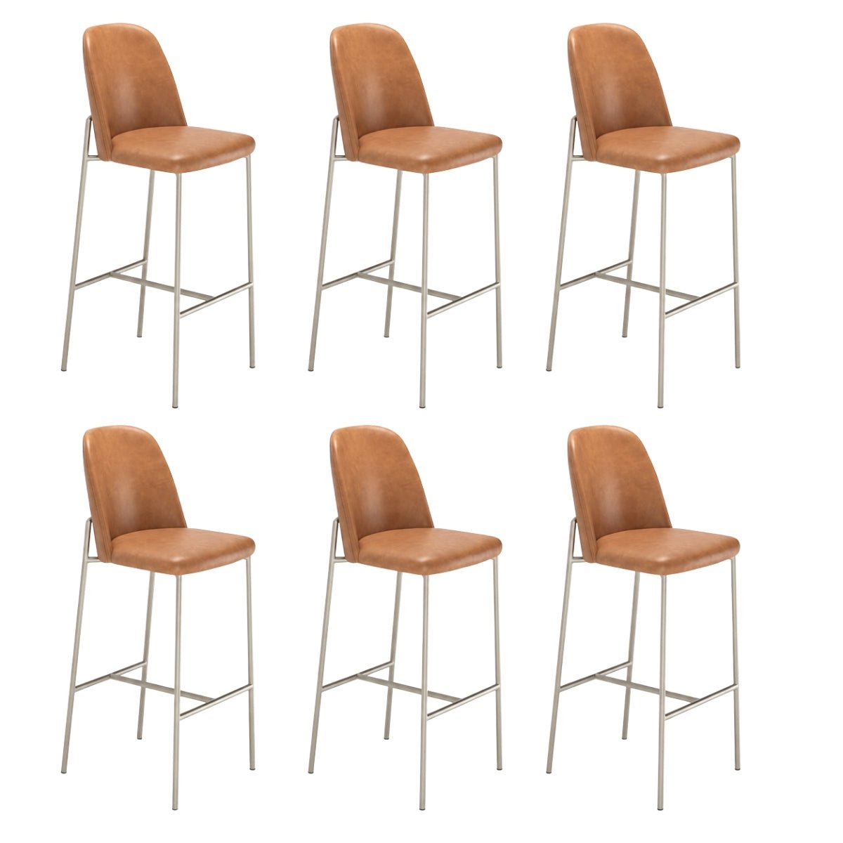 Conjunto de 6 Banquetas Altas de Aço Estofada Lucille