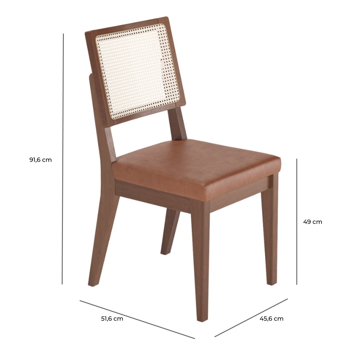 Conjunto de Jantar Mesa Retangular com Vidro Bennett 6 Cadeiras Saga