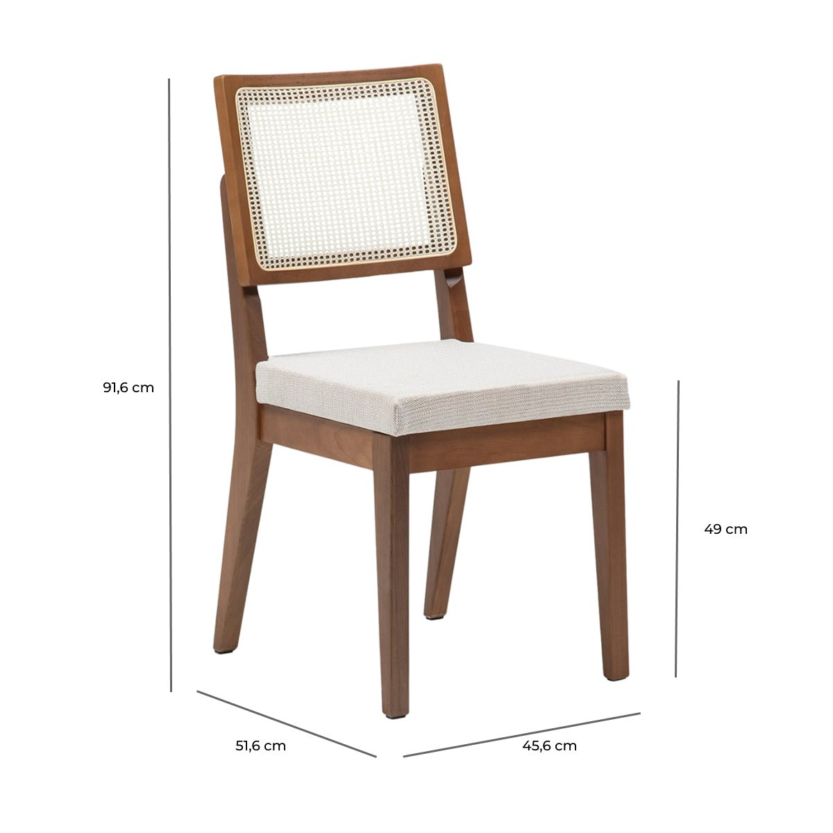 Conjunto de 8 Cadeiras de Madeira Maciça Saga Palhinha