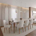 Conjunto de Jantar Mesa Retangular com Vidro Donatella 8 Cadeiras Evelyn