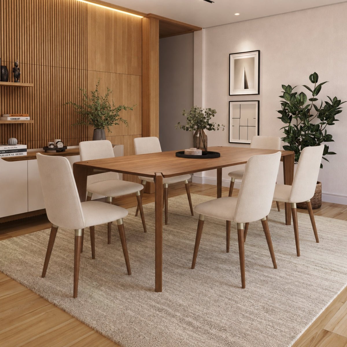 Conjunto de Jantar Mesa Retangular Harmony 6 Cadeiras Dakota
