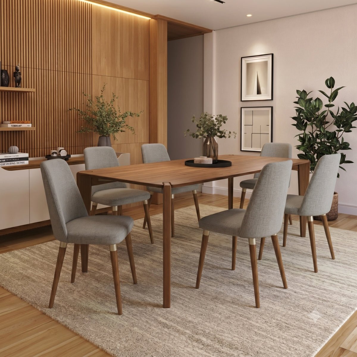 Conjunto de Jantar Mesa Retangular Harmony 6 Cadeiras Dakota