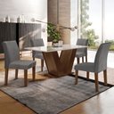 Conjunto Sala de Jantar Yescasa Espanha Mesa Tampo de Vidro 4 Cadeiras