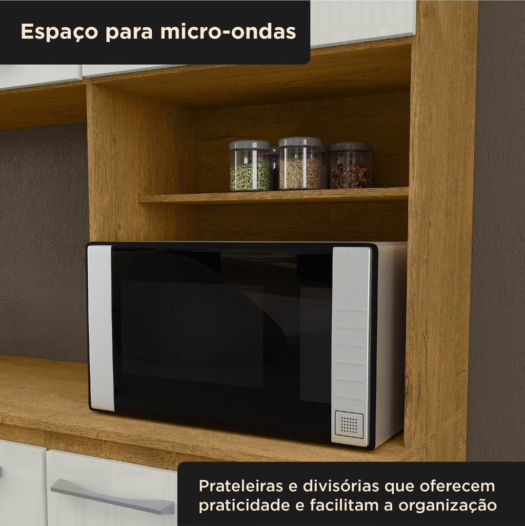 Yescasa Cozinha Compacta 4 Peças Lara com Balcão