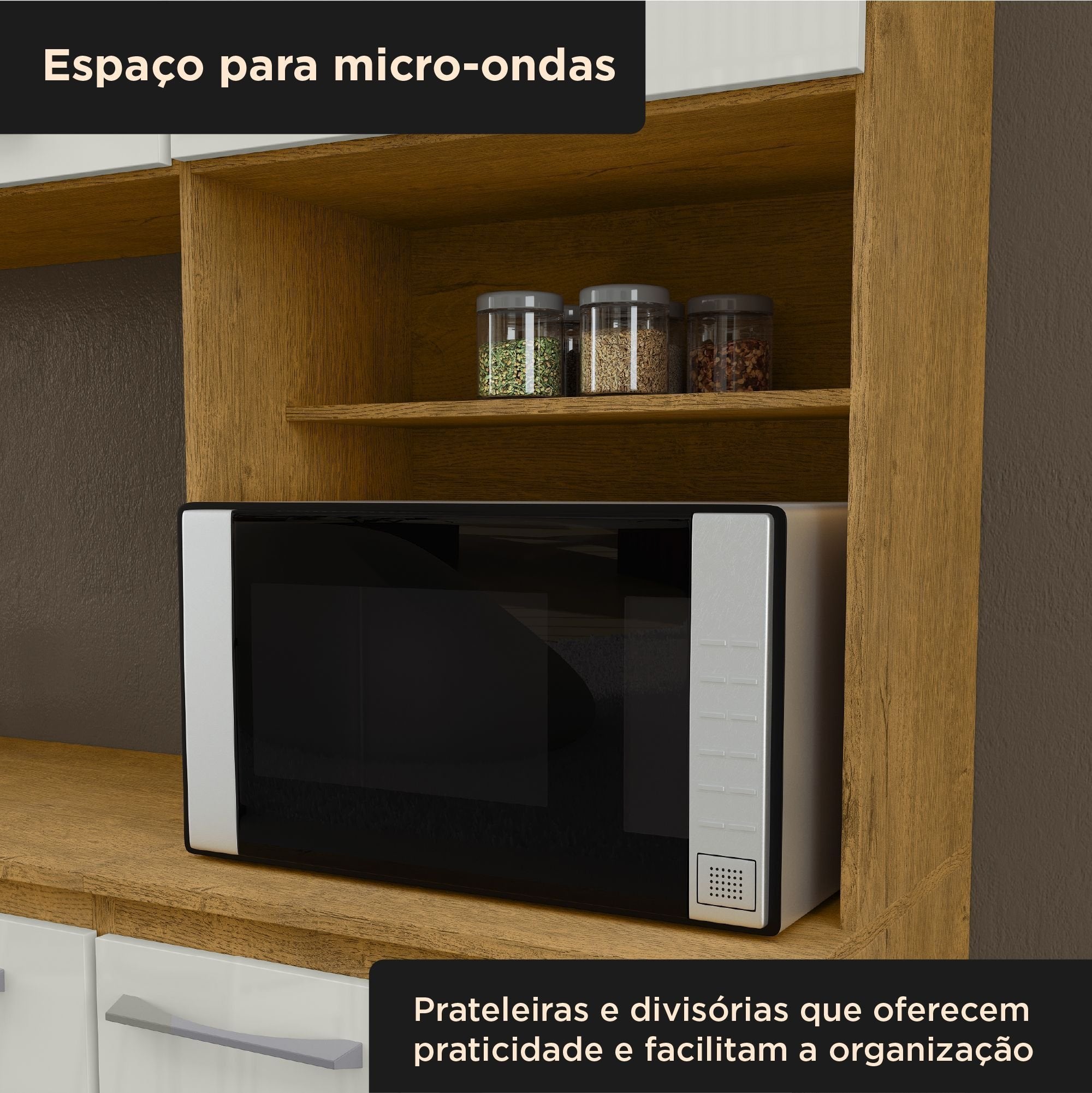 Yescasa Cozinha Compacta 4 Peças Lara com Balcão