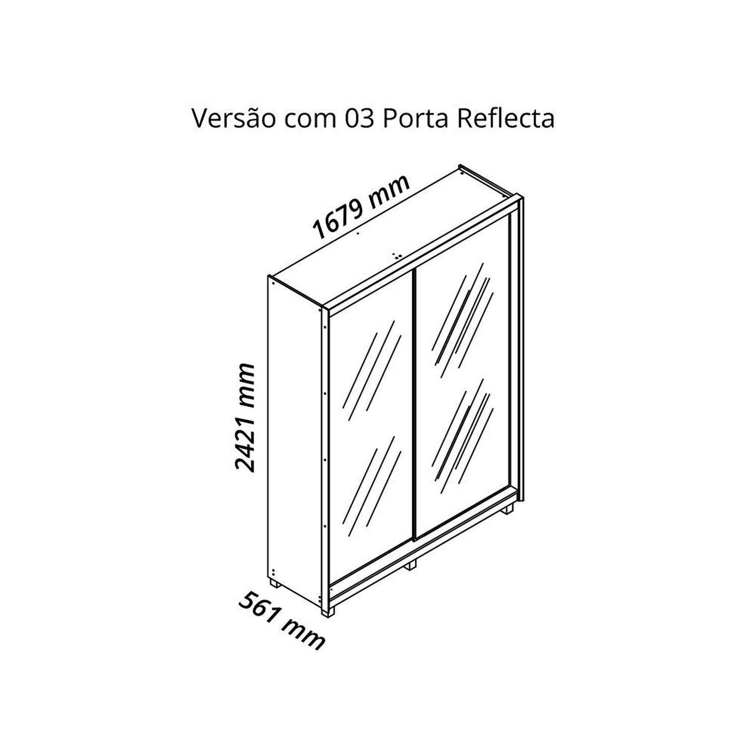 Guarda-Roupa Casal 2 Portas Reflecta Gelius Móveis Platinum Bege/Off White