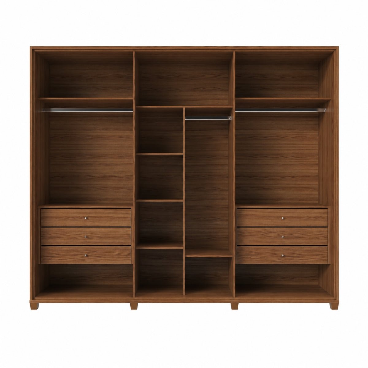 Guarda-Roupa Casal 6 Portas Reflecta com Led 100% MDF Speculum 274cm