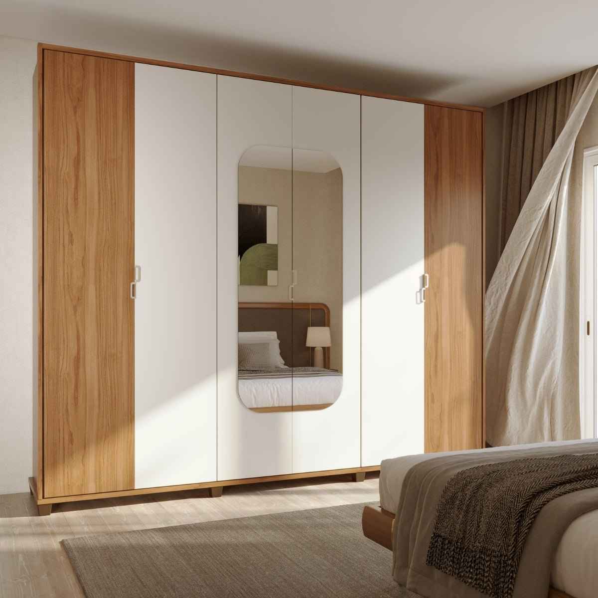 Guarda-Roupa Casal 6 Portas com Espelho 100% MDF Dayton 274cm