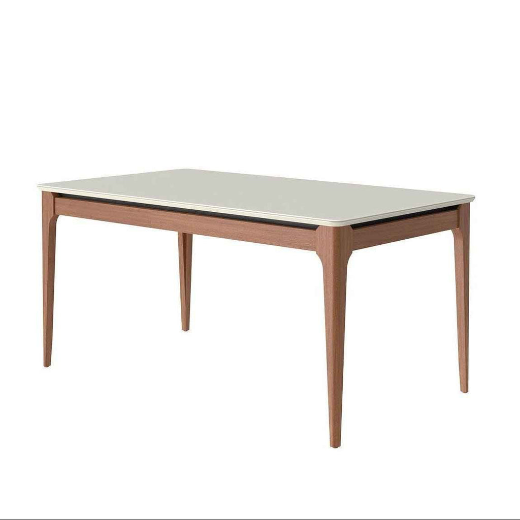 Conjunto de Jantar Mesa Retangular com Vidro Addar 6 Cadeiras Saga