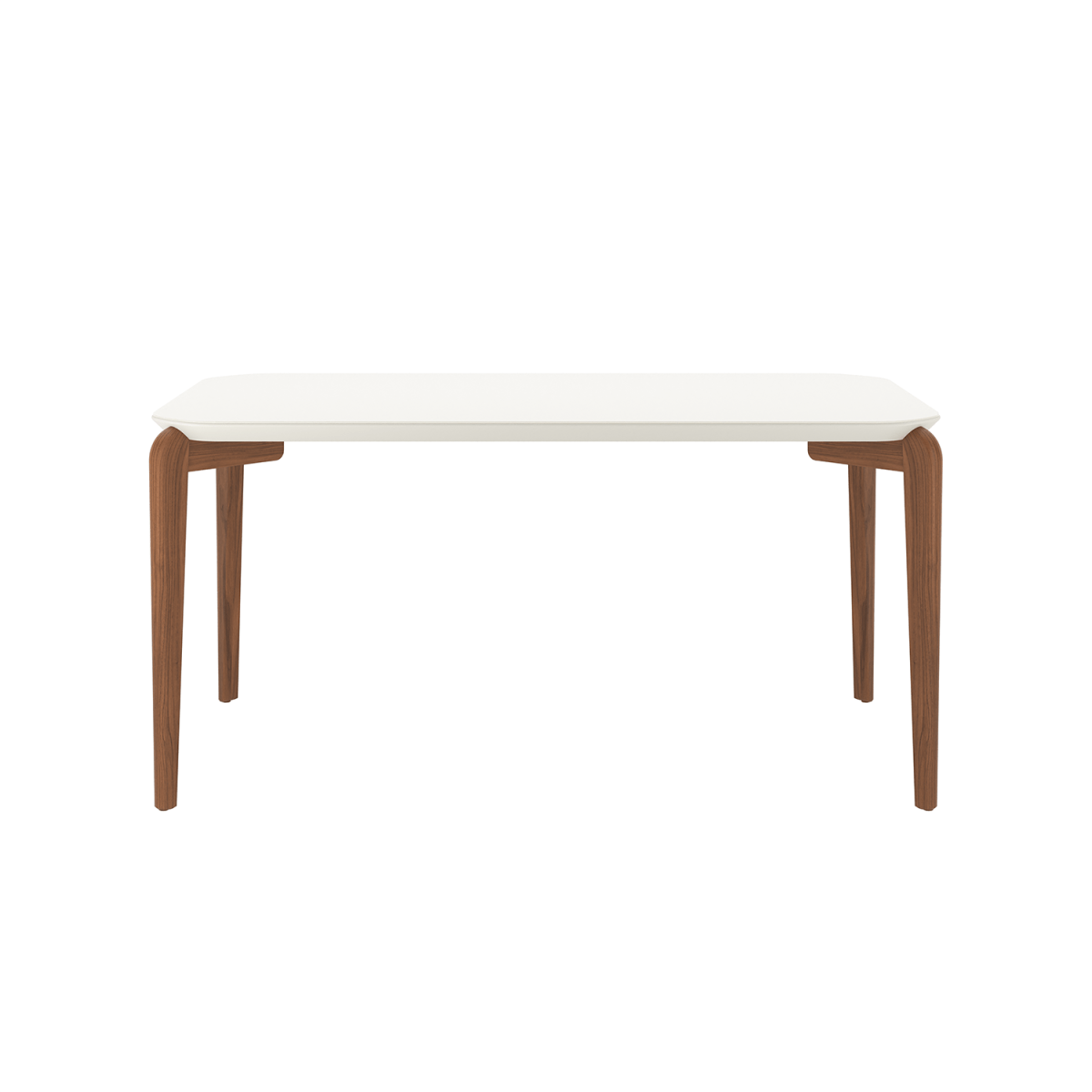 Mesa de Jantar Retangular com Vidro para 4 Lugares Donatella 135cm Off-White Fosco com Natural