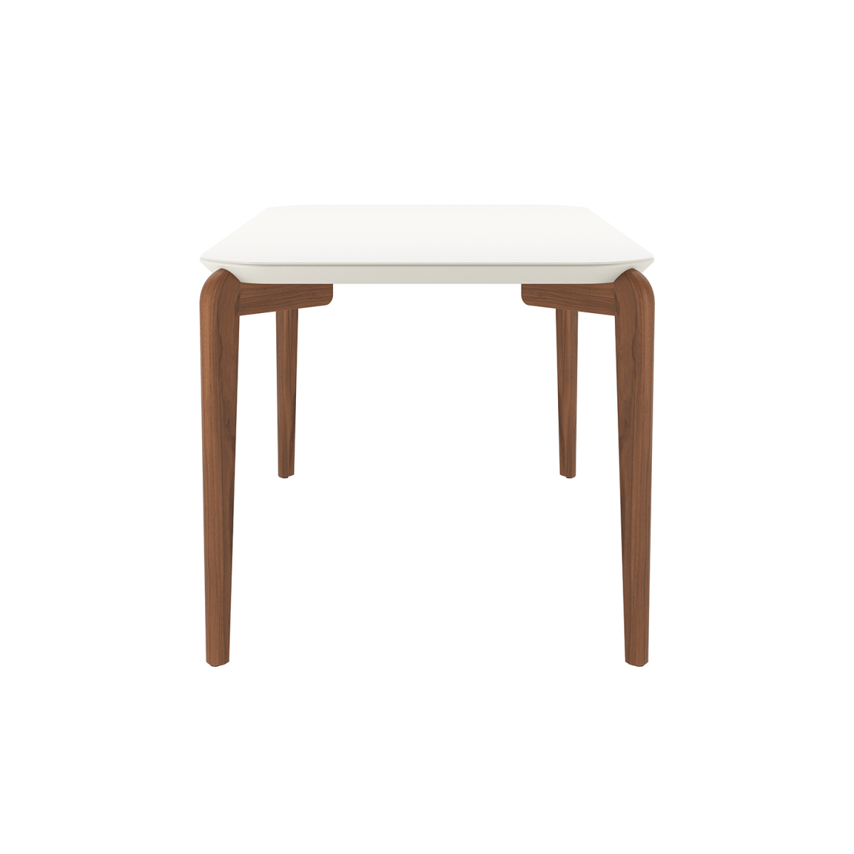Mesa de Jantar Retangular com Vidro para 6 Lugares Donatella 160cm Off-White Fosco com Natural