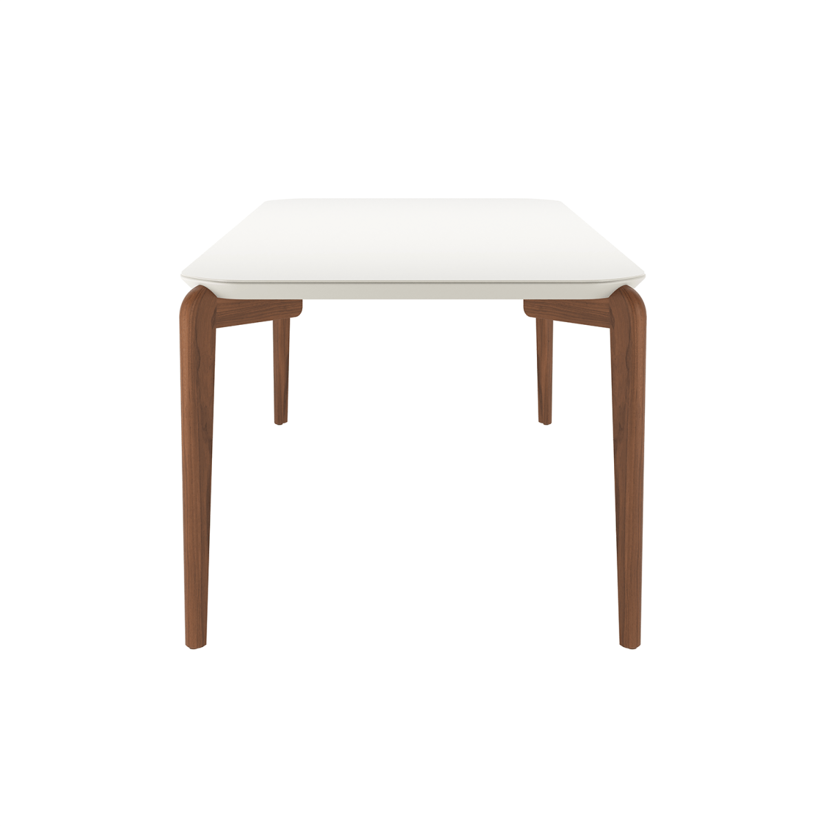 Mesa de Jantar Retangular com Vidro para 8 Lugares Donatella 220cm Off-White Fosco com Natural