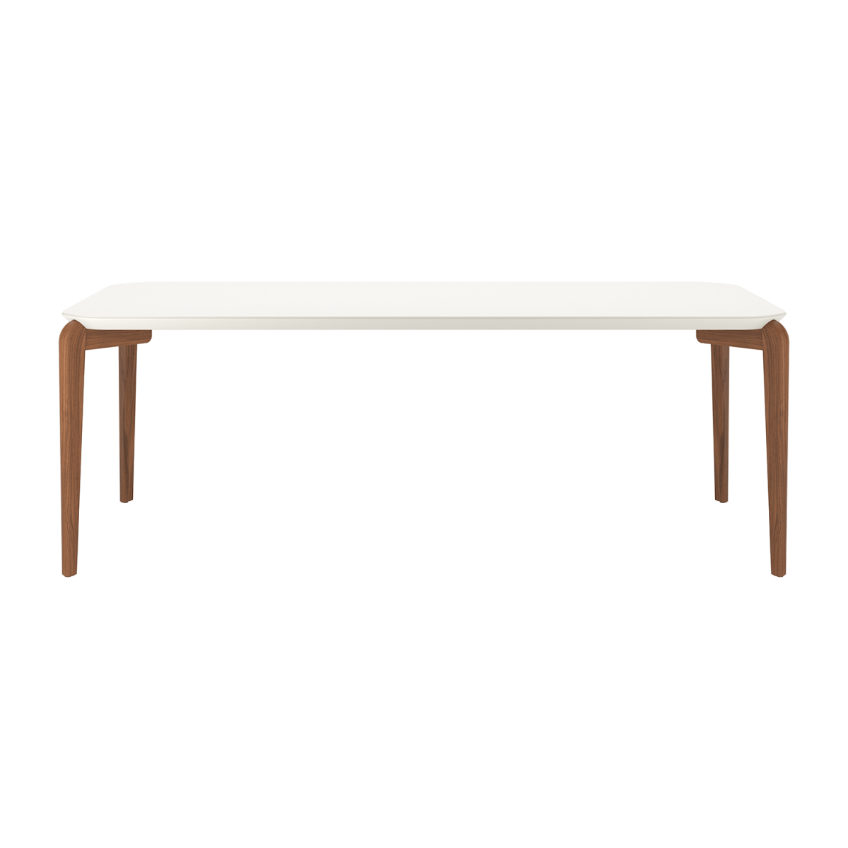 Mesa de Jantar Retangular com Vidro para 8 Lugares Donatella 220cm Off-White Fosco com Natural