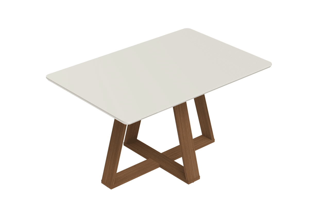 Conjunto de Jantar Mesa Retangular com Vidro Avena 4 Cadeiras New Ella