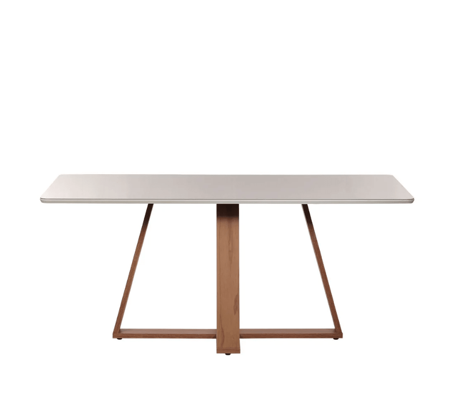 Conjunto de Jantar Mesa Retangular com Vidro Avena 6 Cadeiras New Ella