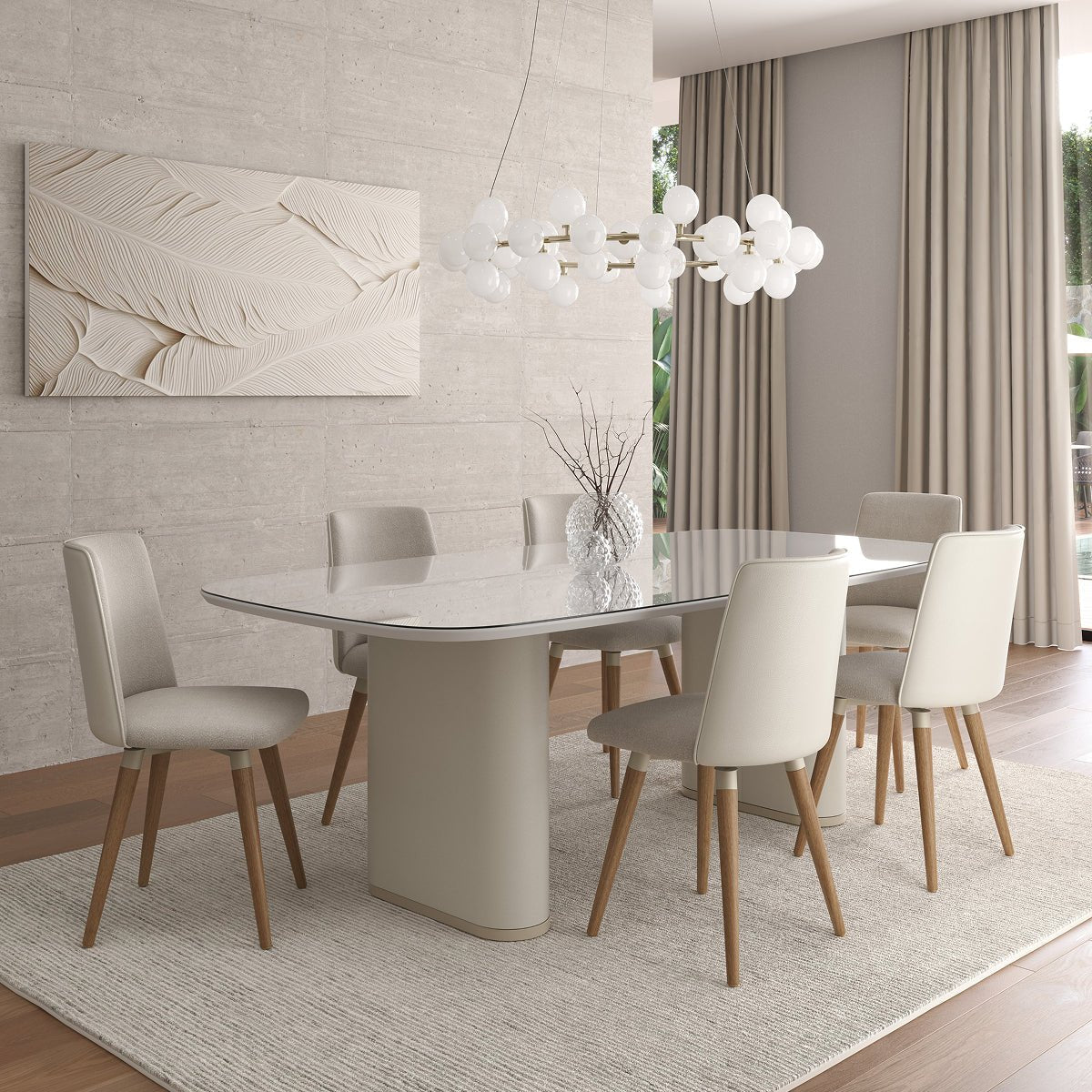 Mesa de Jantar Retangular para 6 Lugares Lintz 184cm