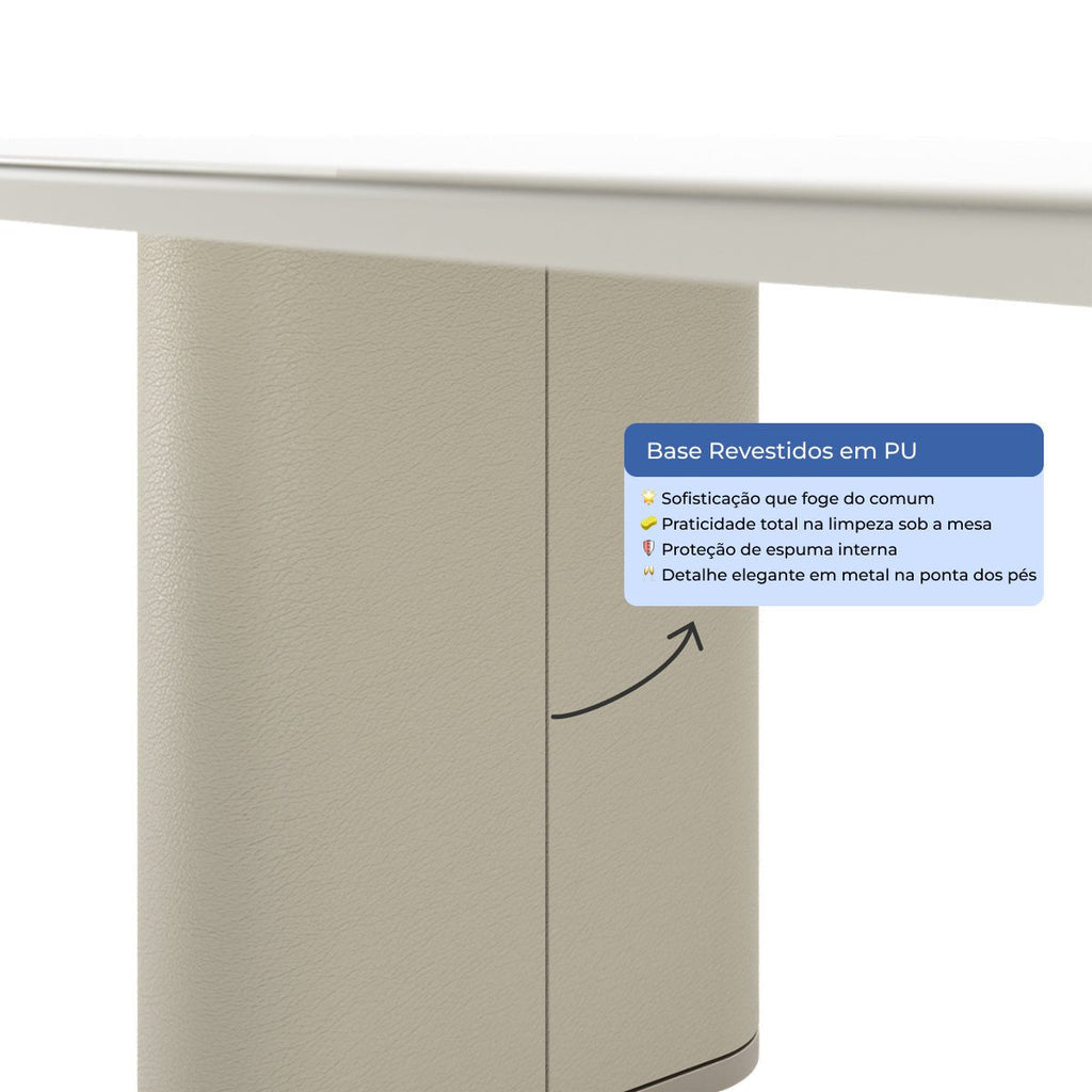 Mesa de Jantar Retangular para 6 Lugares Lintz 184cm