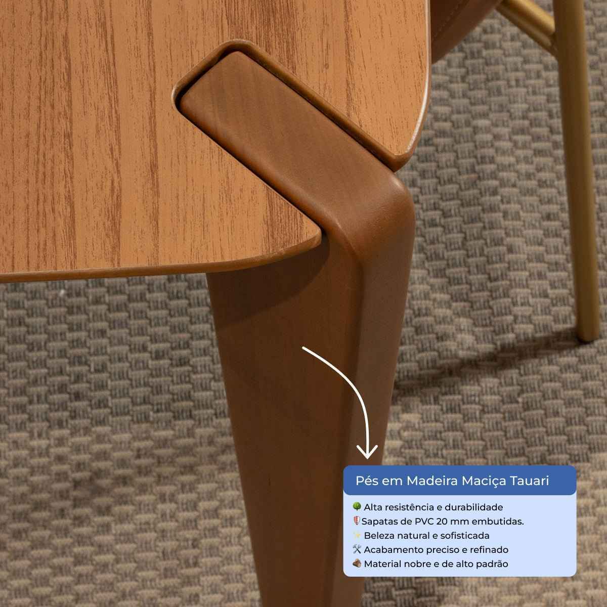 Conjunto de Jantar Mesa Retangular Harmony 8 Cadeiras Giratórias Dakota