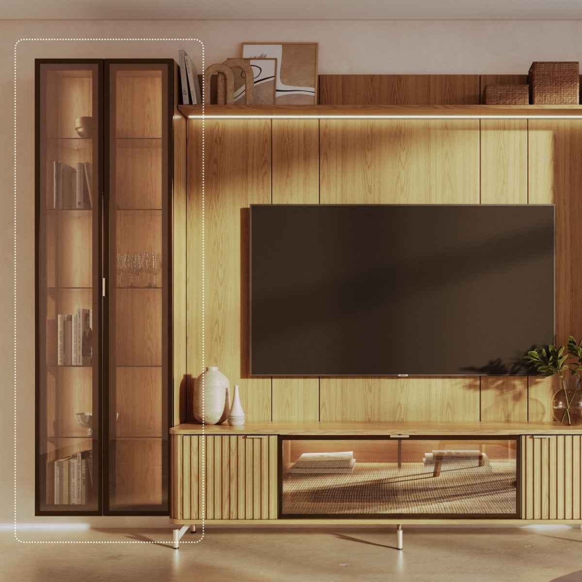Módulo Cristaleira 2 Porta com Vidro Reflecta para Painel Neon Float